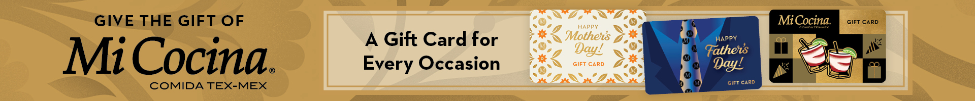 Mi Cocina Banner About Gift Cards